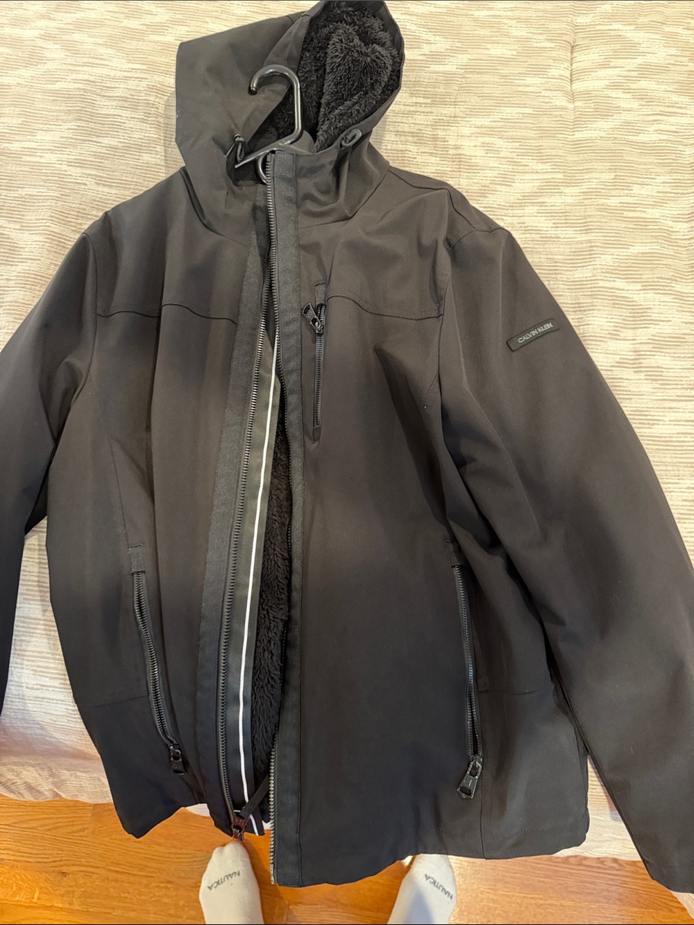 Calvin Klein Men's Black Performance Hooded Jacket